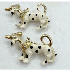 Vtg Nodder Dalmatian Dog Scatter Pins Enamel Mid Century 50s  Bobble Head Kitsch
